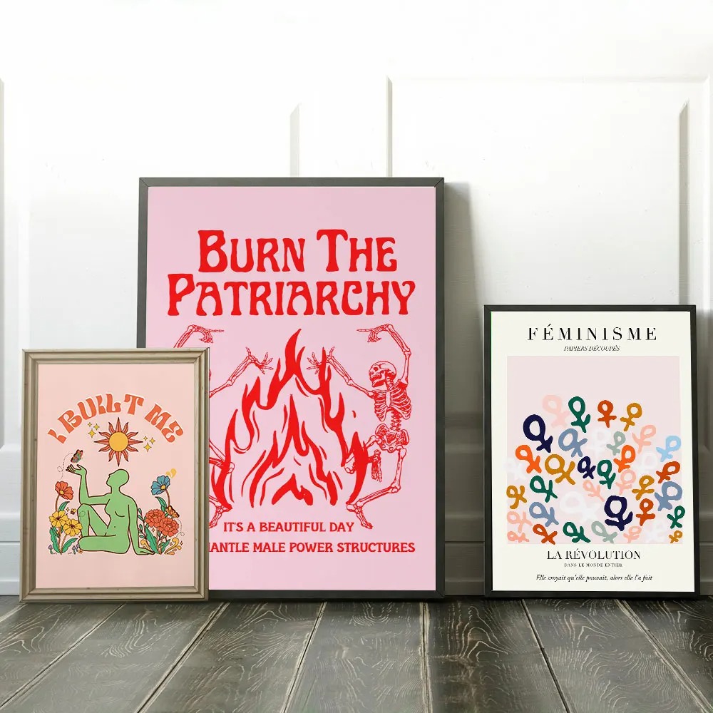 Home Decor Y2K - Abstract Feminist Color Letter Art Poster