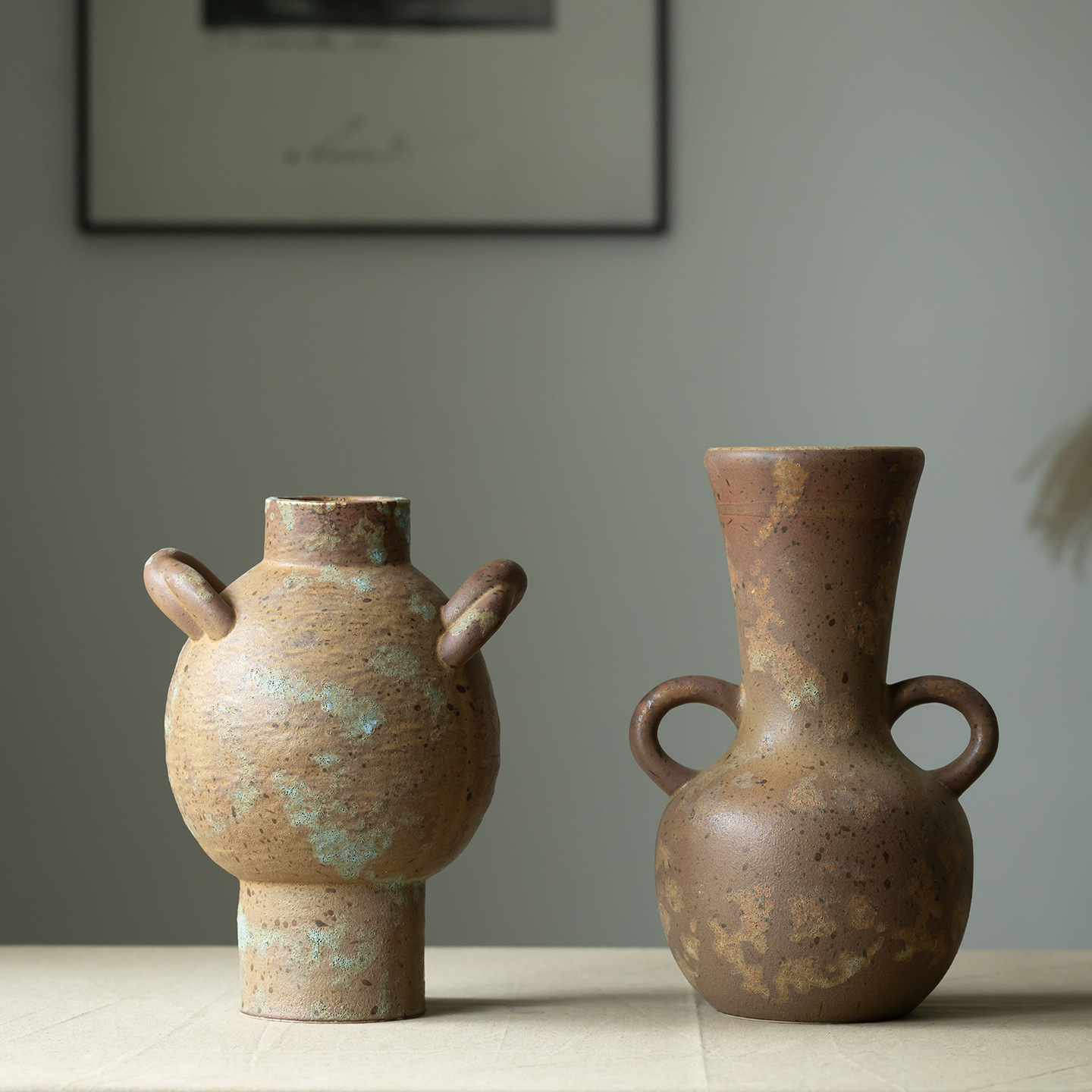 Pampas Grass Decor - CAPIRON Vaso Rustico in Ceramica per