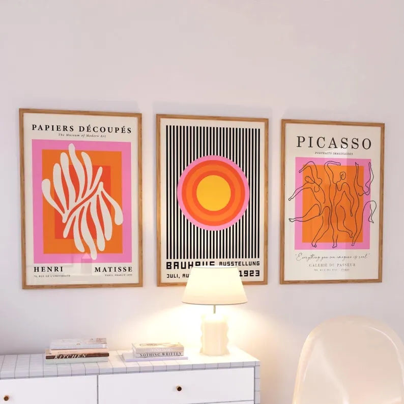 Home Decor Theme - 3 pezzi di stampe moderne su