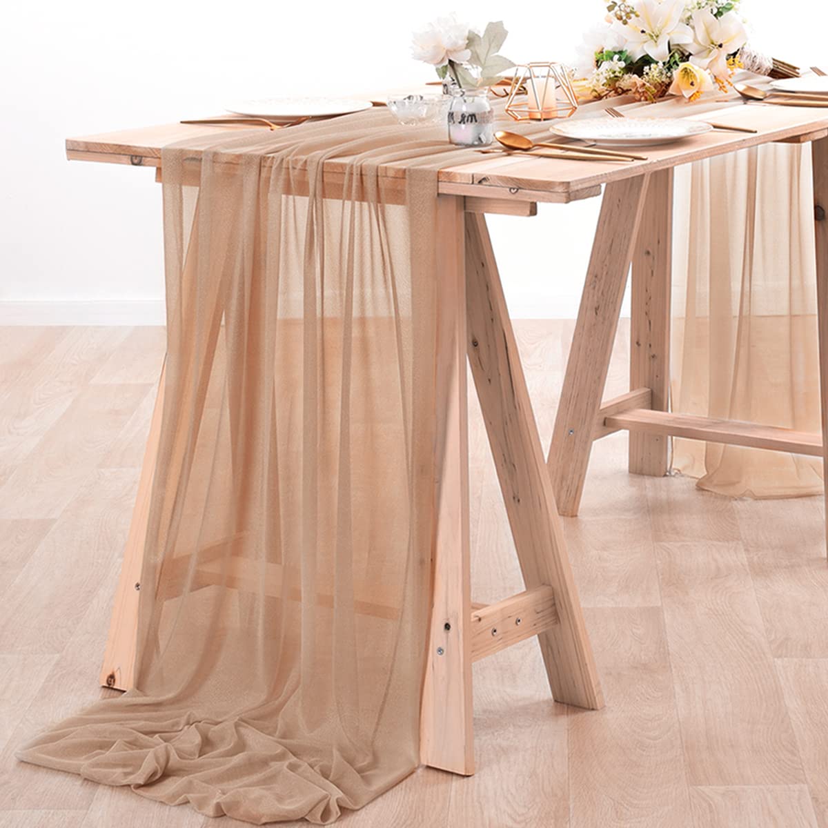 Linen Table Runner - Runner da tavolo in chiffon Tessuto