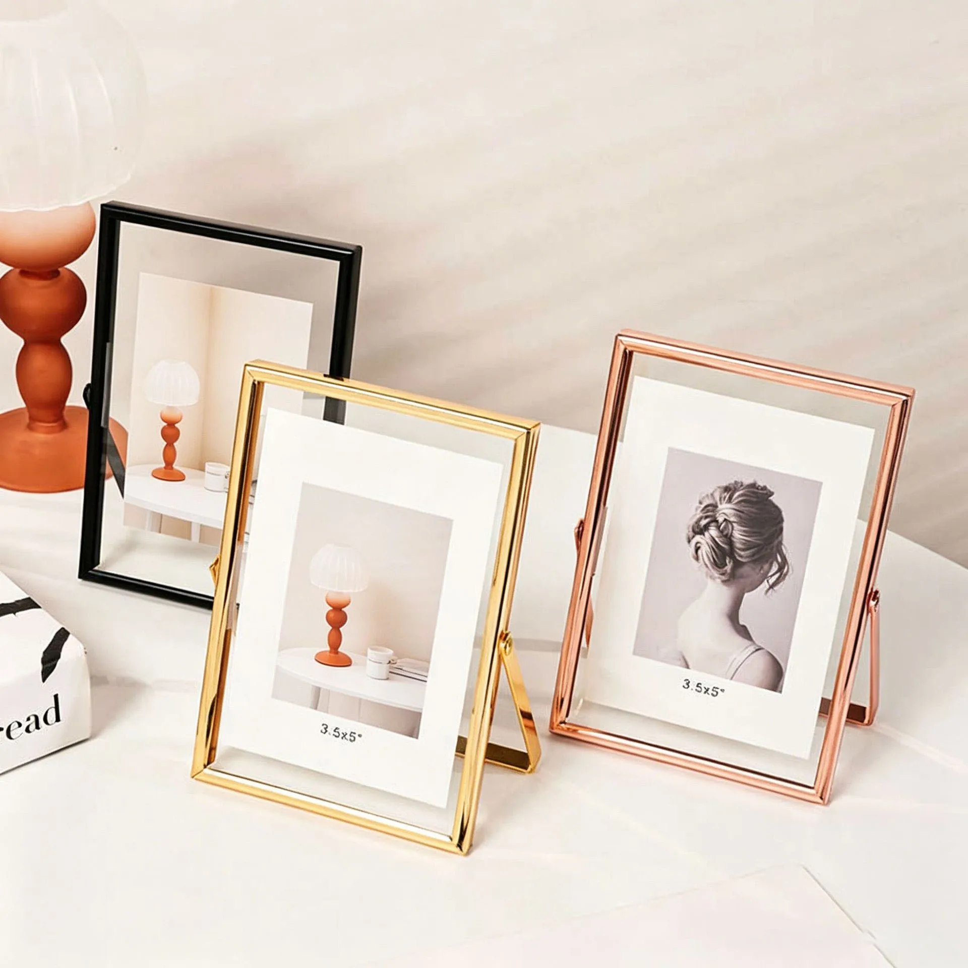 Bamboo Photo Frame - Cornice per Foto in Vetro Trasparente