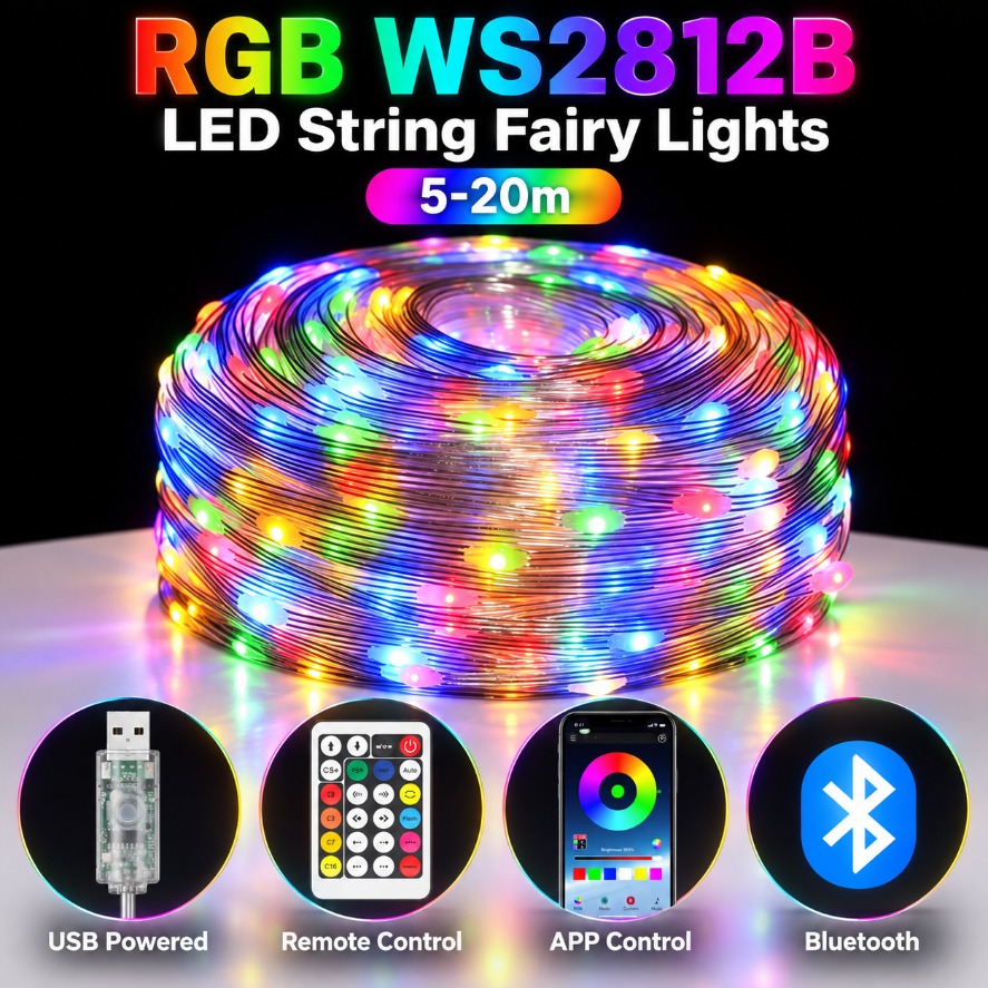 Luci a stringa LED RGB WS2812B - Home Decor Free App recensione e prezzo